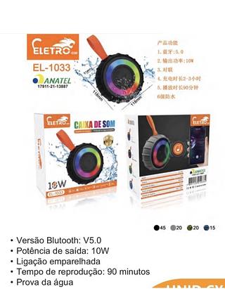 CAIXA DE SOM ELERO EL-1033 10W PROVA DA AGUA