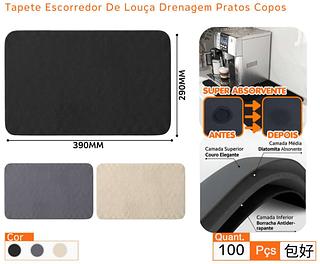Tapete para secar pratos e copos ( 7.5 REAIS x 100 PCS CAIXA FECHADO)
