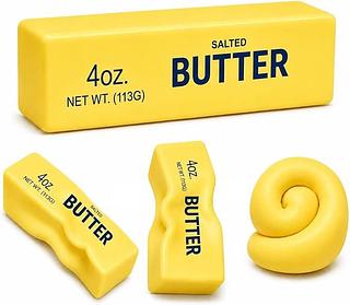 Squishy Manteiga Butter 13 cm – Brinquedo Sensorial Macio de Apertar Antiestresse