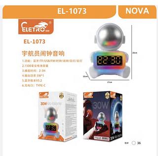 CAIXA DE SOM COM BT 30W RELOGIO DESPERTADOR EL1073 ELETRO