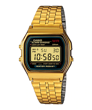 Relógio CASIO DOURADO FUNDO PRETO Unissex Feminino Masculino Digital