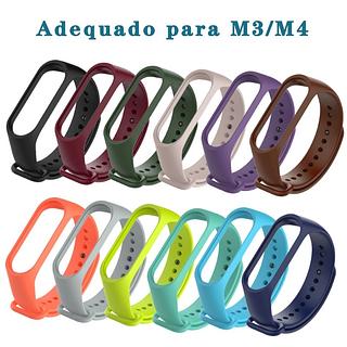Pulseira Relogio Para Sever Mi Band 3 e 4 5 6 Mi3 Mi4 Mi5 Mi6 silicone