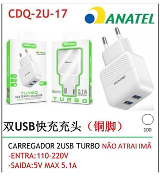 FONTE 2USB 5.1A VERDE