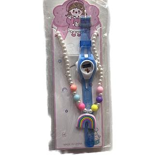 Kit Relogio Digital Infantil + Colar Surpresa